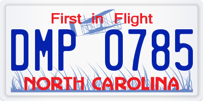 NC license plate DMP0785