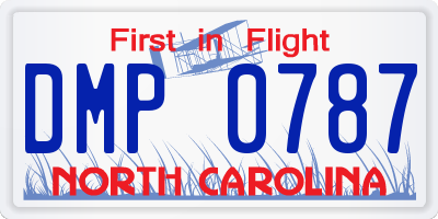 NC license plate DMP0787
