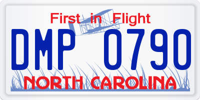 NC license plate DMP0790