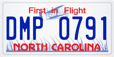 NC license plate DMP0791
