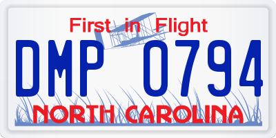 NC license plate DMP0794