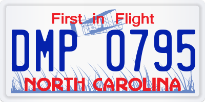 NC license plate DMP0795