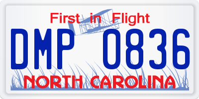 NC license plate DMP0836