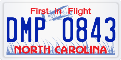 NC license plate DMP0843