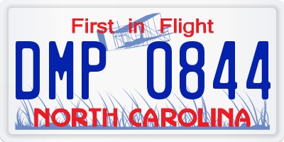 NC license plate DMP0844