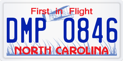NC license plate DMP0846