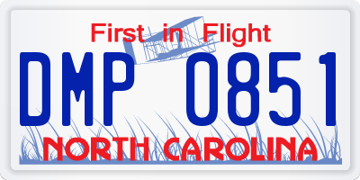 NC license plate DMP0851