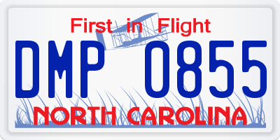 NC license plate DMP0855