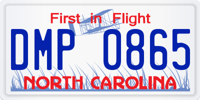 NC license plate DMP0865