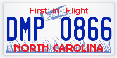 NC license plate DMP0866