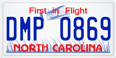 NC license plate DMP0869