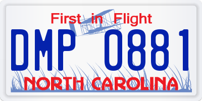 NC license plate DMP0881