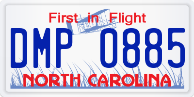 NC license plate DMP0885