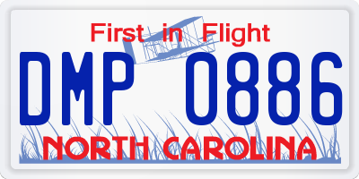 NC license plate DMP0886