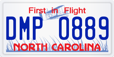 NC license plate DMP0889