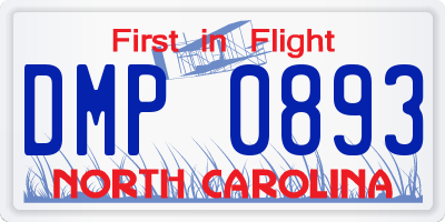 NC license plate DMP0893