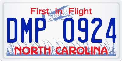 NC license plate DMP0924