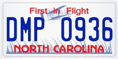 NC license plate DMP0936
