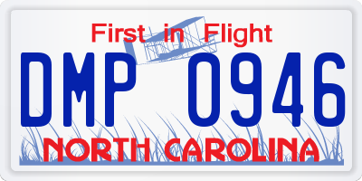 NC license plate DMP0946