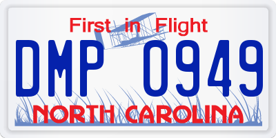 NC license plate DMP0949