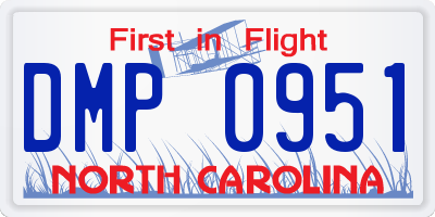 NC license plate DMP0951