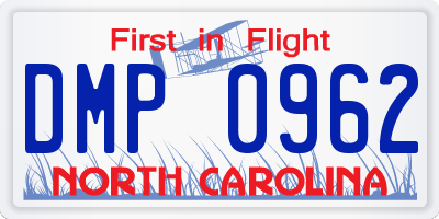 NC license plate DMP0962