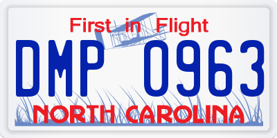 NC license plate DMP0963