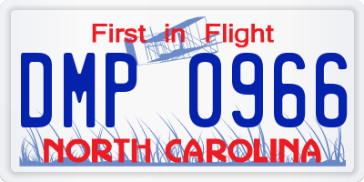 NC license plate DMP0966