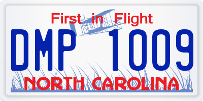 NC license plate DMP1009