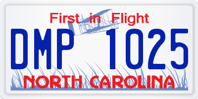 NC license plate DMP1025