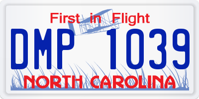 NC license plate DMP1039