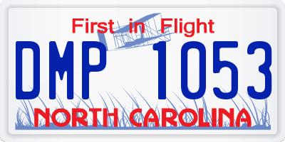 NC license plate DMP1053