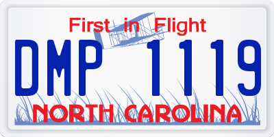 NC license plate DMP1119