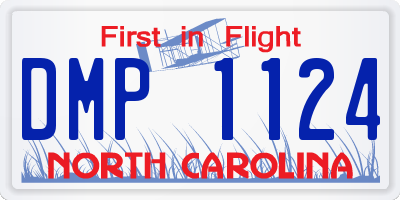 NC license plate DMP1124