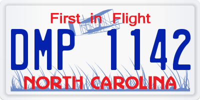 NC license plate DMP1142