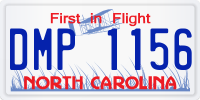 NC license plate DMP1156
