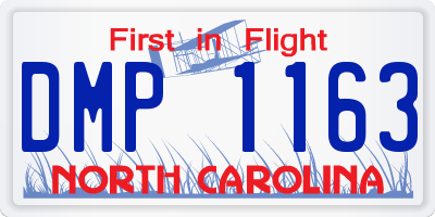 NC license plate DMP1163