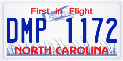 NC license plate DMP1172