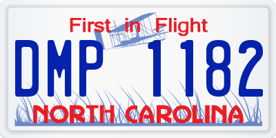 NC license plate DMP1182