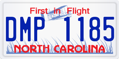 NC license plate DMP1185