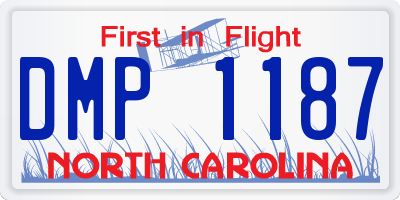 NC license plate DMP1187