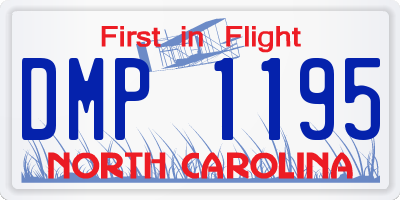 NC license plate DMP1195