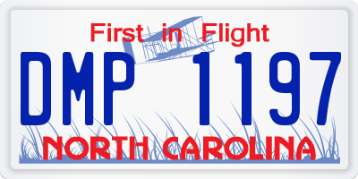 NC license plate DMP1197