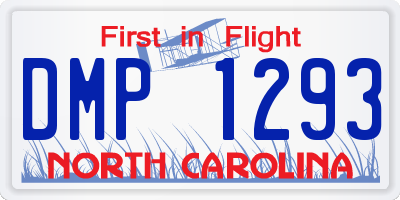 NC license plate DMP1293