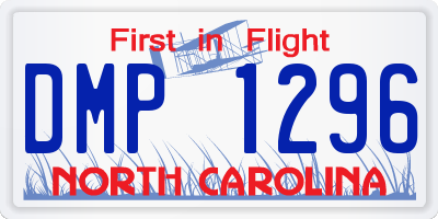 NC license plate DMP1296