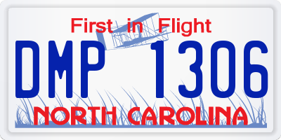 NC license plate DMP1306