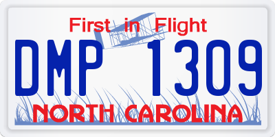 NC license plate DMP1309