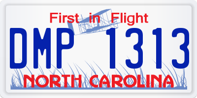 NC license plate DMP1313