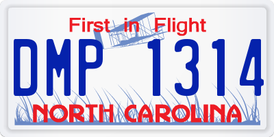 NC license plate DMP1314