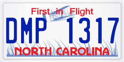NC license plate DMP1317